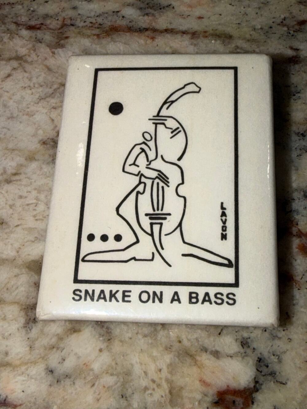 Vintage Lavon Snake on a Bass Pin-Back Button